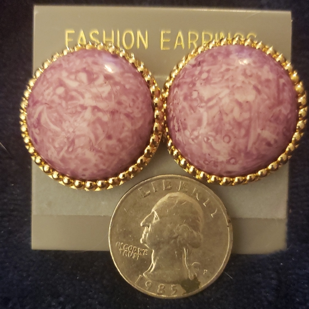 Purplr Marble Dome Earrings - Fashion